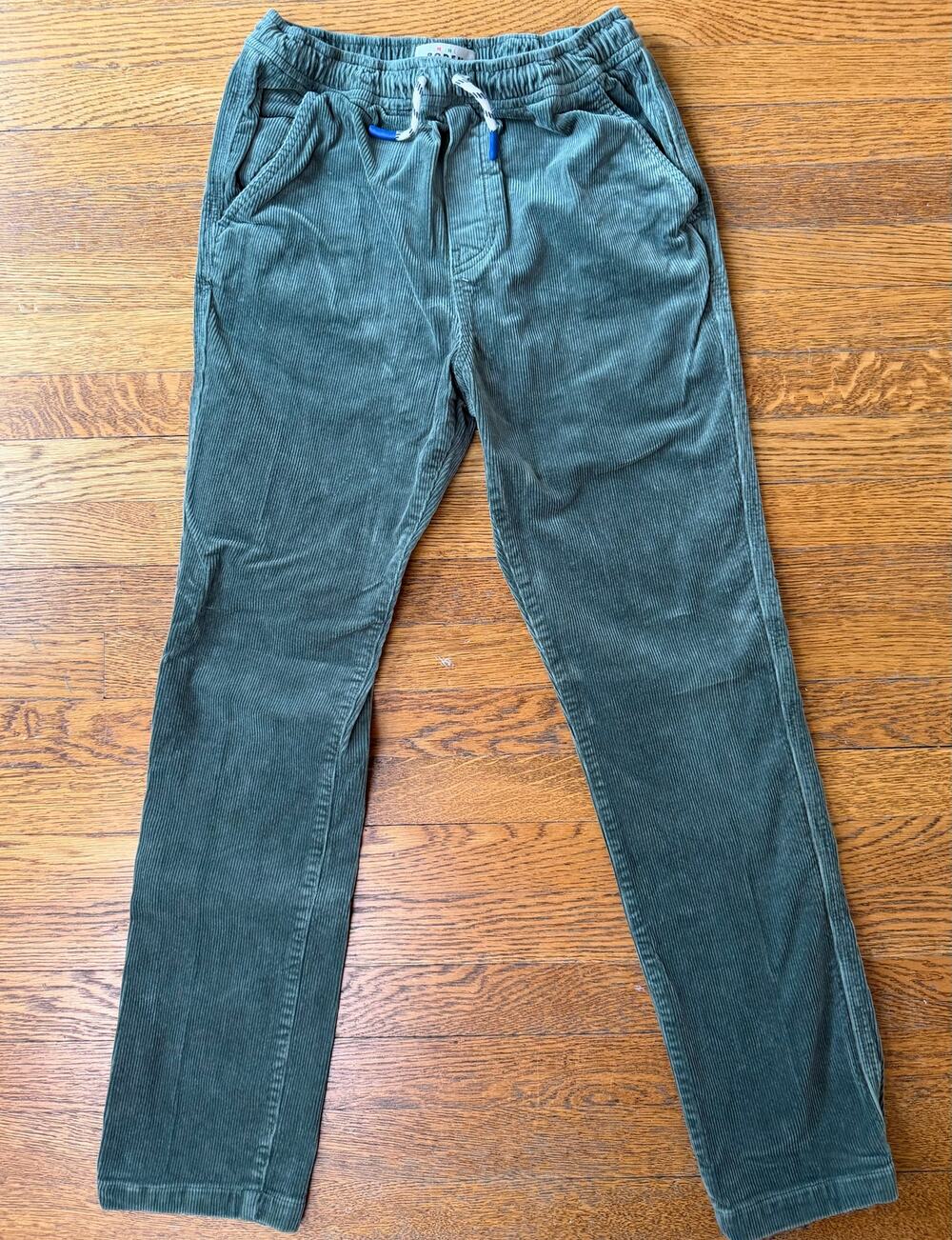 Mini Boden Boys' Green Corduroy Pull On Pants Size 12